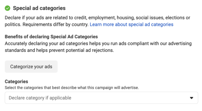 Special Ad Categories